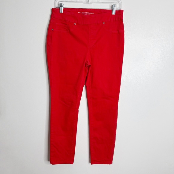 Chico’s Pull On Jegging Ankle Red Size 6 Chico’s Size 0.5 - Picture 1 of 6
